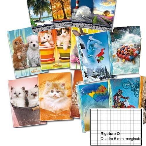 Blasetti Quaderno quadretti 5 mm con margine (Q) A4 80 gr/mq assortito 80386