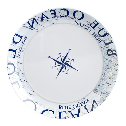 Brunner Piatto da dessert melamina (20cm) GLAMOUR Bianco e Blu 0830027N C8C