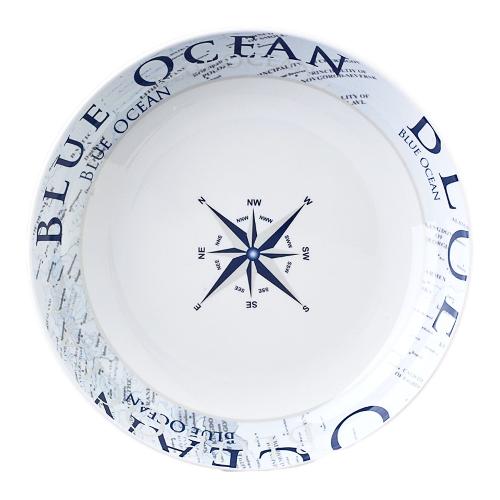 Brunner Piatto fondo melamina (21cm) GLAMOUR Bianco e Blu decorato 0830026N C8C