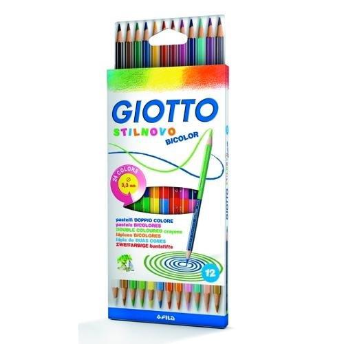 Fila Set matite colorate speciali bi-colore sezione esagonale 12 pz GIOTTO STILNOVO 24 Colori assortiti 256900
