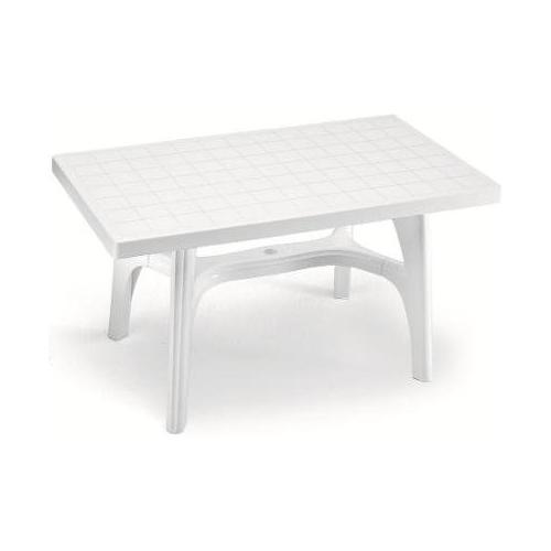 S-CAB Tavolo da esterno resina Fisso Bianco (140x80x73cm) 1067