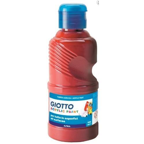 Tempera GIOTTO Acrylic Paint Rosso Flacone 250 ml con tappo dosatore 534008