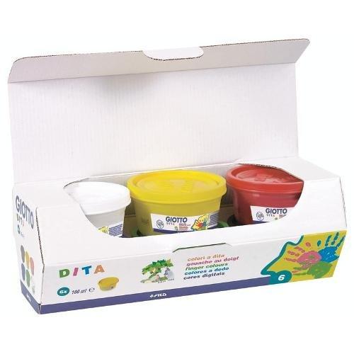 Fila Set colori a dita 6 barattoli da 100 ml GIOTTO Tinte assortite 534100