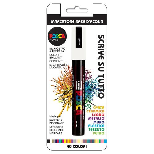 Uniposca Pennarello indelebile Bianco tratto Grande - 2,5 mm Pc 5M M084140