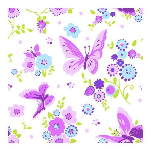 Pap Star Set tovaglioli monouso 20pz 3 Veli Beautiful Butterfly Rosa e Lilla 10531