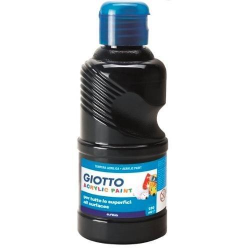Fila Tempera GIOTTO Acrylic Paint Nero Flacone 250 ml con tappo dosatore 534024