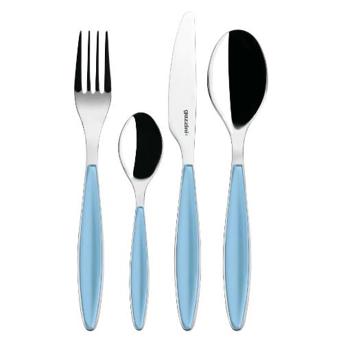 Guzzini Set posate tavola 24 pz Inox FEELING Azzurro 23000081
