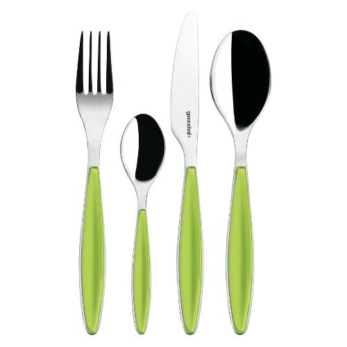 Guzzini Set posate tavola 24 pz Inox FEELING Verde mela 23000084