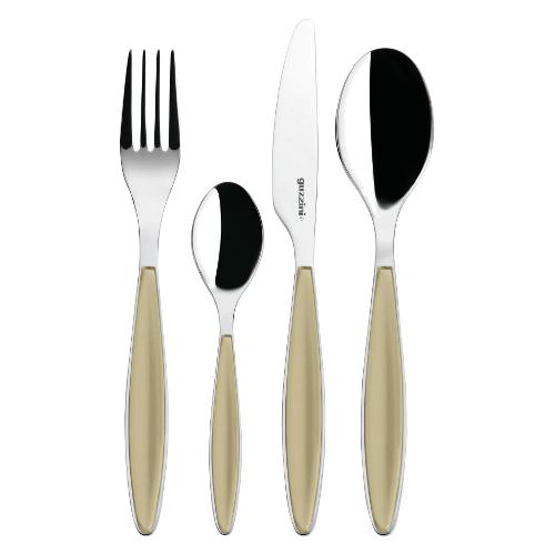 Guzzini Set posate tavola 24 pz Inox FEELING Sabbia 23000039