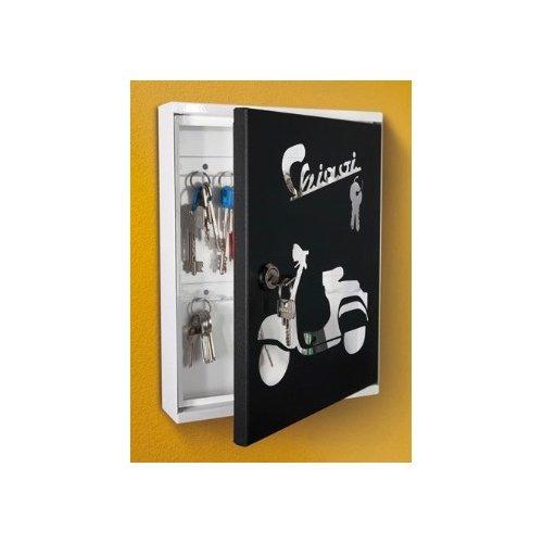 Alubox Bacheca chiavi MIA KEY 16 Ganci Grigio ghisa e Bianco (24,3x5x31,5 cm) SCOOTER 08MIABC