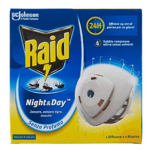 Raid Elettroemanatore Night & Day per insetticida piastrine 1 ricarica inclusa W320034