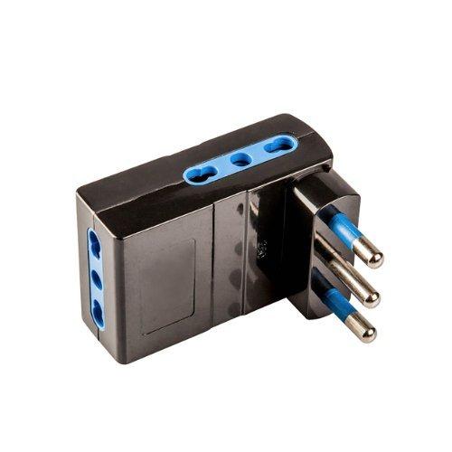 Poly Pool Adattatore con spina italiana 16A 3 prese 2P+T 10/16A bipasso italiano Nero PP2352 1