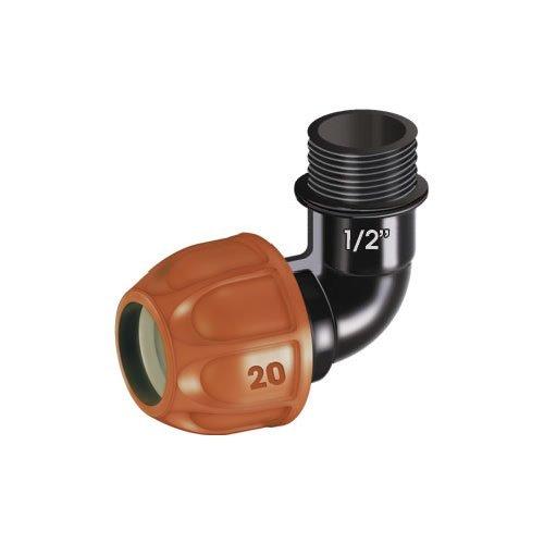 Claber Raccordo a gomito filettato M per tubo polietilene 16,6 - 20 mm RAINJET 90324