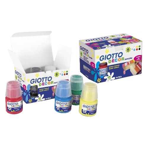 Fila Tempera GIOTTO Acrylic Colori assortiti 6 Barattoli 25 ml 538200