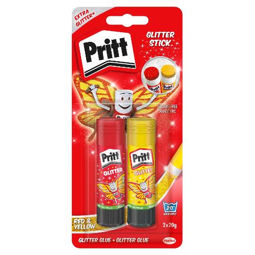Pritt Colla glitter 2 stick 20 gr Giallo e Rosso 2744164