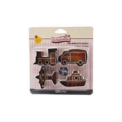 Gp & Me Formine biscotti 4 pz veicoli assortiti LA DOLCETTERIA Cromato 5288