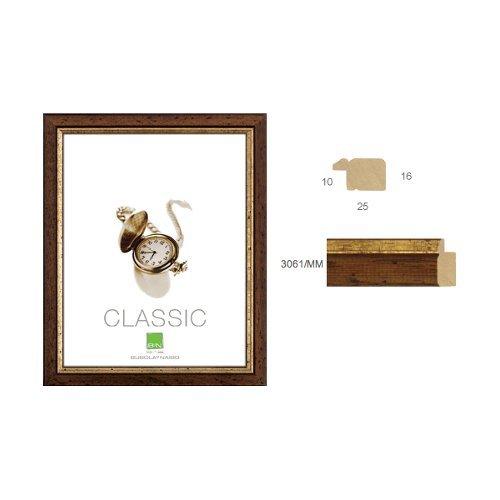 Cornice in legno CLASSIC GRETA Noce e Oro arte povera 30 x 45 cm 3061 MM 13