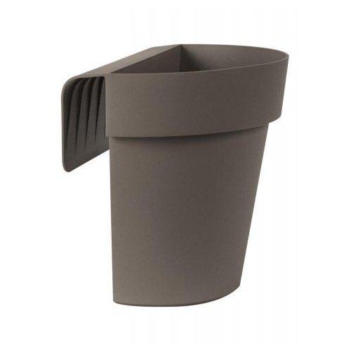 Euro 3 Plast Vaso balconetta appendibile UP tortora (25x20x23 cm) 2988 G9
