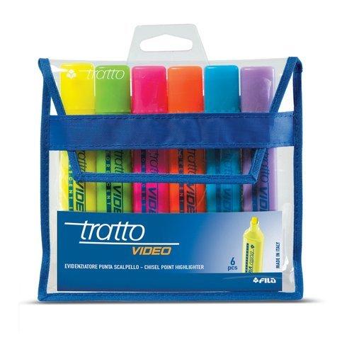 Fila Set evidenziatori TRATTO VIDEO Colori assortiti 831000 Busta plastica 6 pz