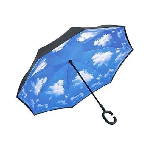 Moia Ombrello lungo donna automatico Sottosopra (120cm) BLUE DROP Blu e Sky A609DL