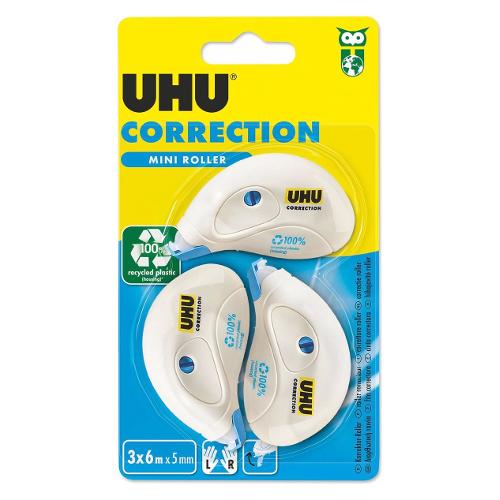 Uhu Bostik Set correttori a nastro 3 pz 5 mm x 6 mt Roller mini 35232