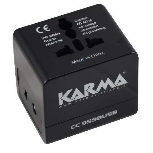 Karma Adattatore da viaggio USA, Regno Unito, Europa Nero 220V 6A CC 9598USB