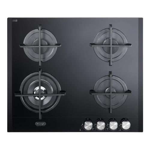De Longhi Piano cottura gas 4 zone SLIM GLASS Slf 460 Ln Nero