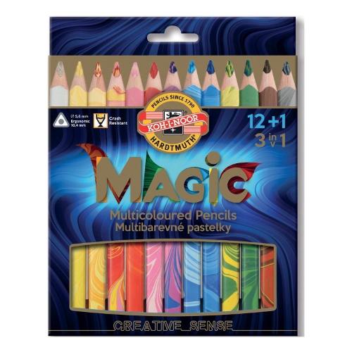 Matite colorate multicolore maxi 12 pz + blender Magic Trio Colori