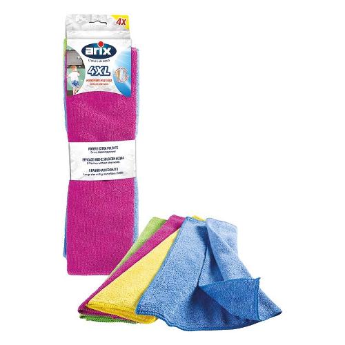Arix Set panni Microfibra 4 pz (38x36cm) Extra Large Colori assortiti 28604
