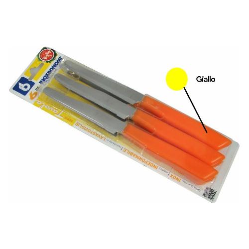 Coltellerie Inox Bonomi Set coltelli 6 pz Giallo 30006GSC