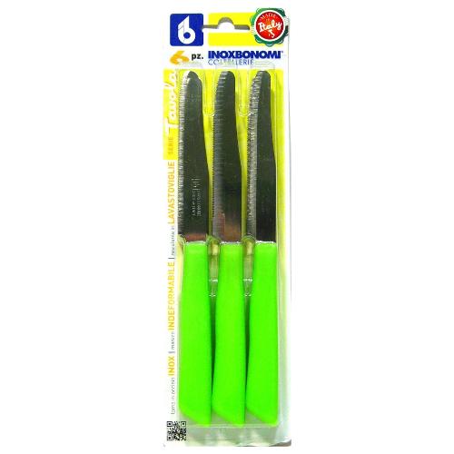 Coltellerie Inox Bonomi Set coltelli 6 pz Verde 30006VSC