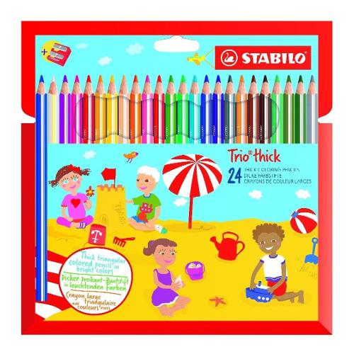 Stabilo Set matite colorate maxi per bambini sezione triangolare 24 pz Thick TRIO Colori assortiti 203 2 24