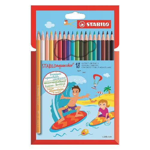 Stabilo Set matite colorate acquarellabili sezione esagonale 18 pz AQUACOLOR Colori assortiti 1618 6