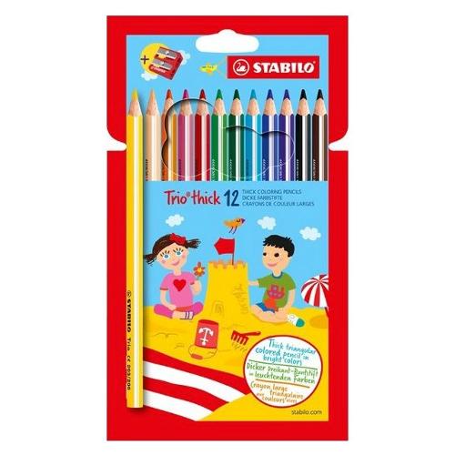 Stabilo Set matite colorate maxi per bambini sezione triangolare 12 pz Thick TRIO Colori assortiti 203 2 12