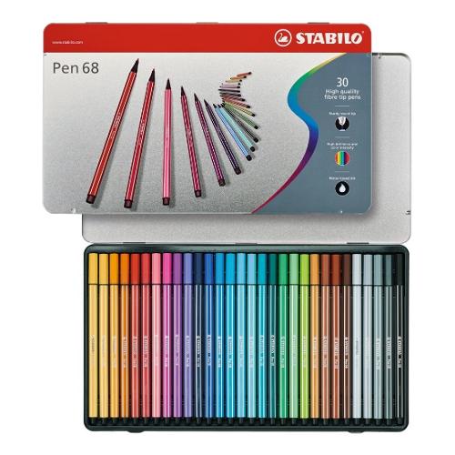 Pennarelli standard da disegno 30 pz in astuccio metallico PEN68 colori  assortiti 6830 6