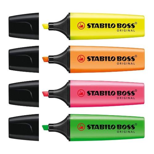 Stabilo Set evidenziatori punta scalpello 4 pz BOSS ORIGINAL Giallo, Verde, Arancio e Rosa 70 4