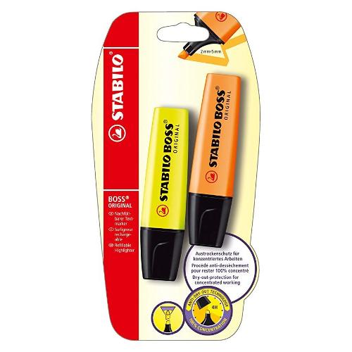 Stabilo Set evidenziatori BOSS ORIGINAL Giallo e Rosa B 13613 10 Blister 2 pz