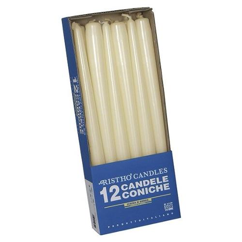 Cereria Di Giorgio Set candele 10 pz Forma Conica (2,2x25cm) RISTHÒ Avorio 56213 02