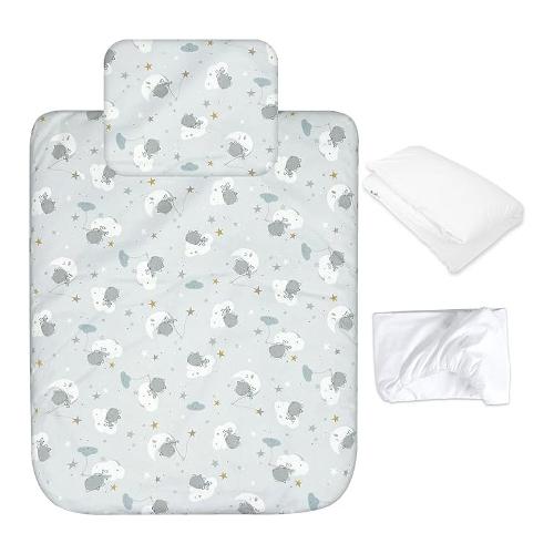 Baby Idea Set culla avvicinamento 4 pz con piumino Grigio 30100