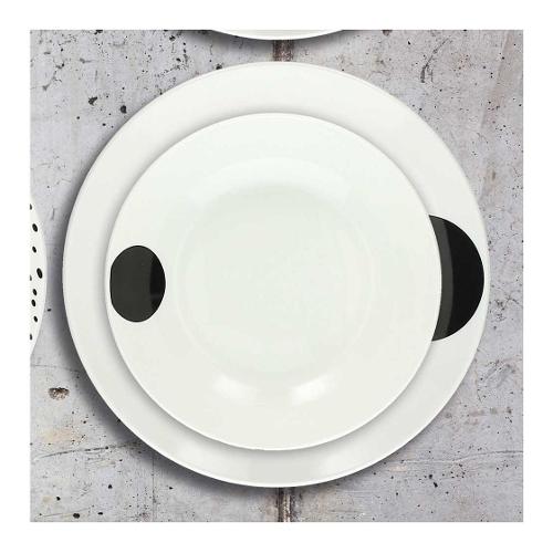 Servizio Piatti Tognana Graphic - 18 Pezzi In Porcellana Bianco E Nero Per 6 Persone - Foto 5