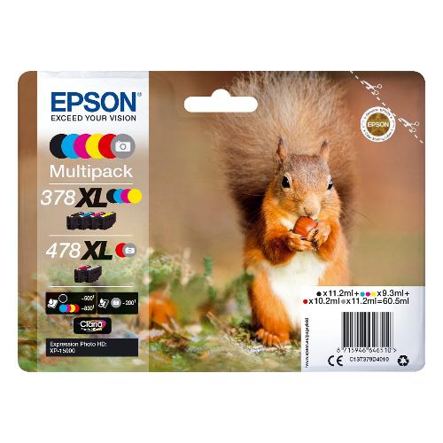 Epson Set cartucce stampante Serie Scoiattolo CLARIA Multipack 6 Colours 478 Xl C13T379D4010
