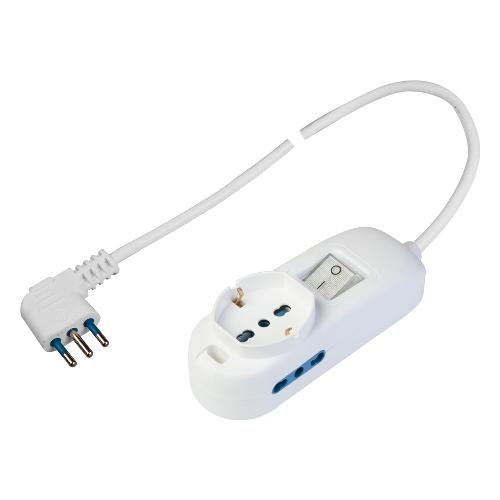 Poly Pool Multipresa tavolo 3 uscite e interruttore 10/16A Bianco PP2501XL