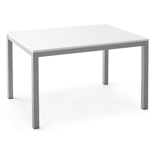 Pointhouse FAST Tavolo Allungabile Grigio alluminio e Bianco opaco (130-180x85cm)