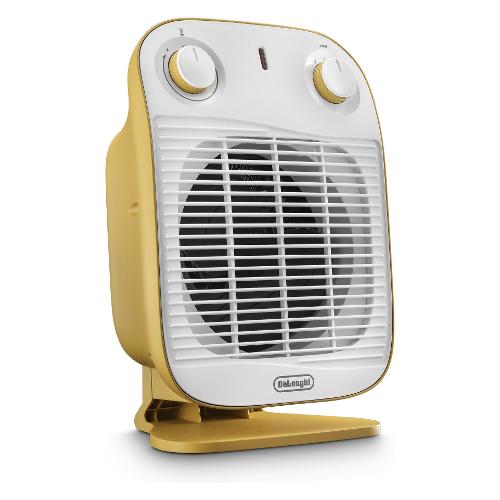 De Longhi Termoventilatore VERTICAL EDGE Hfs50B20 Bianco e Giallo 0114581019 2000W