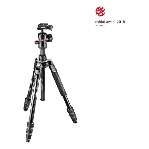 Manfrotto Treppiede con Testa 9 Kg BEFREE Kit Advanced con Chiusura Twist Black e Silver MKBFRTA4BK BH