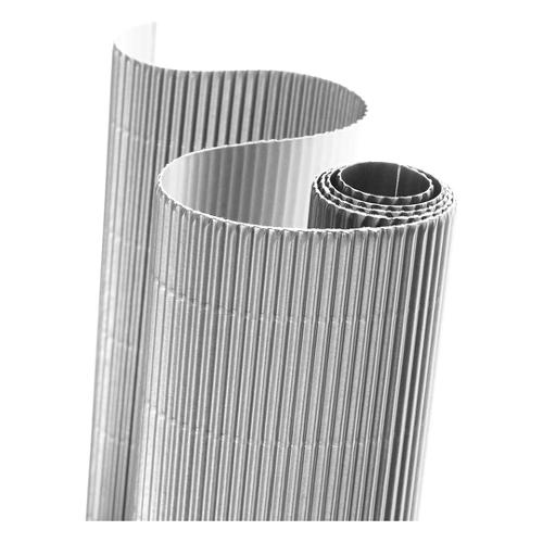 Lebez Cartoncino colorato Ondulato 1 rotolo 300 gr/mq (70x50cm) Argento J303 AG