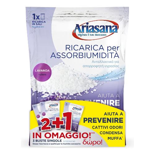 Henkel Ariasana Assorbiumidità Sali Ricarica 3 Buste da 450 gr Lavanda