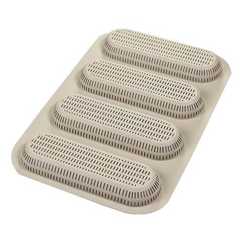 Silikomart Stampo pane 4 Mini Baguette Silicone (17x5,5x2cm) Grigio 21002130065