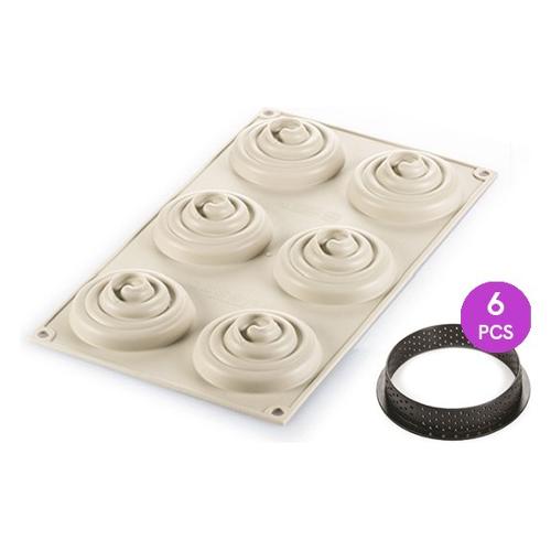 Silikomart Stampo Silicone Pasticceria Kit Mini Tarte Twist (7cm) 25 273 13 0065
