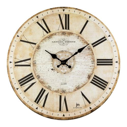 Lowell Orologio da parete (33,5cm) JUSTAMINUTE Legno anticato 21456